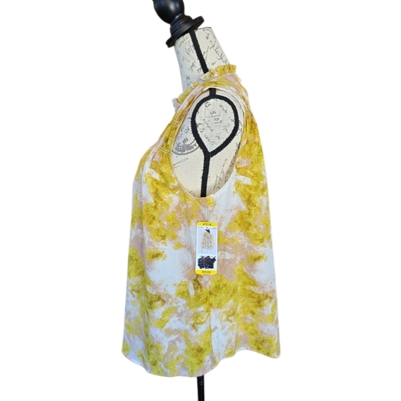 Joie Yellow White Floral Sleeveless Blouse M - Picture 4 of 8